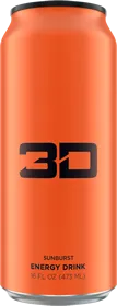 3D Orange Sunburst energy drink